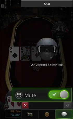 GG扑克牌桌聊天静音后双方无法对话效果