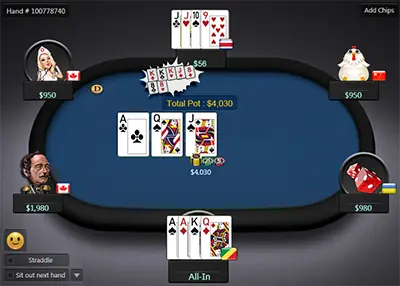 GG扑克牌桌功能：喊出补牌后显示效果